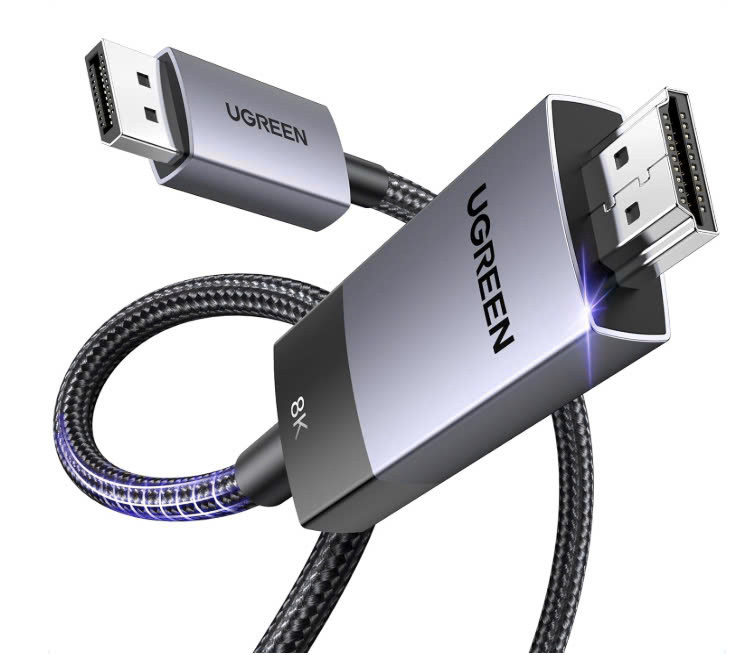 Cáp chuyển DisplayPort 1.4 to HDMI 2.1 Cable 8K@60Hz 4K@120Hz Active Ugreen 80397 DP115